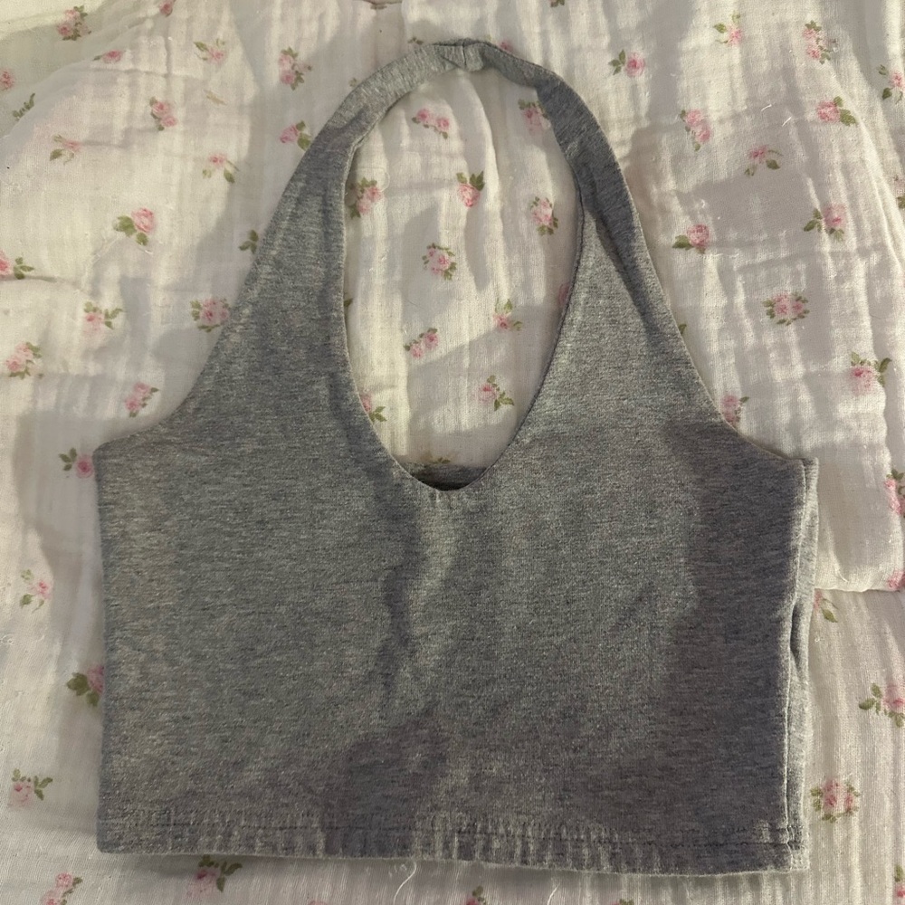 Brandy Melville Grey Halter Top